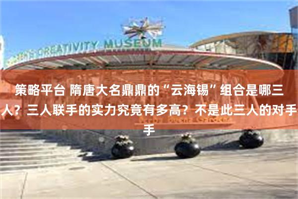 策略平台 隋唐大名鼎鼎的“云海锡”组合是哪三人？三人联手的实力究竟有多高？不是此三人的对手