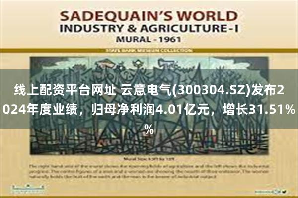 线上配资平台网址 云意电气(300304.SZ)发布2024年度业绩，归母净利润4.01亿元，增长31.51%