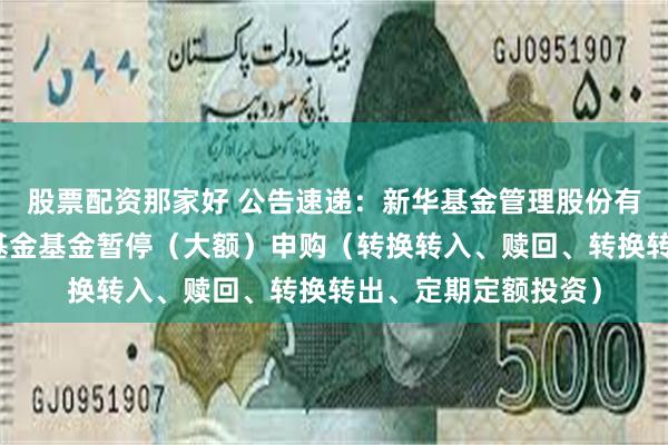股票配资那家好 公告速递：新华基金管理股份有限公司新华利率债基金基金暂停（大额）申购（转换转入、赎回、转换转出、定期定额投资）